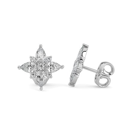Stud Earrings with Total 2.00cts Lab-grown Diamonds