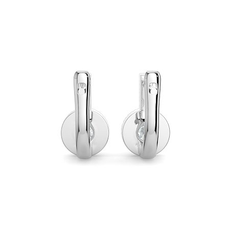 Earring Huggies with Claw Set Total 1.23cts Lab-Grown Round Diamonds
