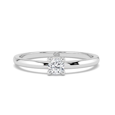 Stacker Ring with Single Diamond 0.1cts