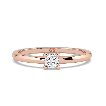 Stacker Ring with Single Diamond 0.1cts