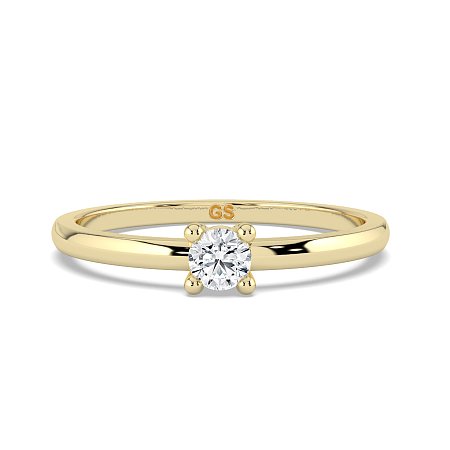 Stacker Ring with Single Diamond 0.1cts