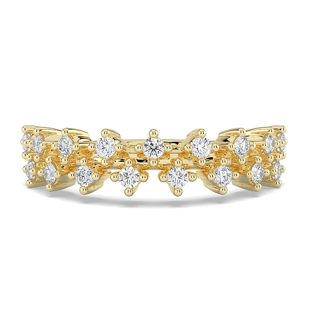Cluster Claw Stacker Wedding Ring with Natural Diamonds 0.22ct Total Weight