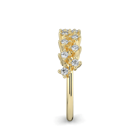 Cluster Claw Stacker Wedding Ring with Natural Diamonds 0.22ct Total Weight