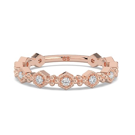 Bead and Milgrain Stacker Ring