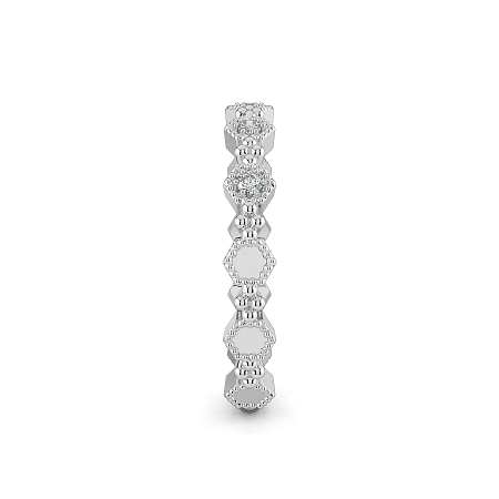 Bead & Milgrain Stacker Wedding Ring with Natural Diamonds 0.7ct Total Weight