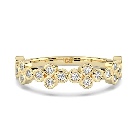 Stacker Ring with Crossed Bezels
