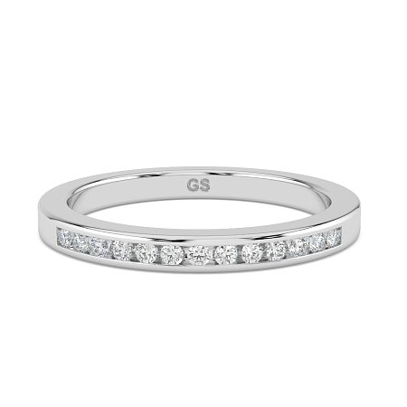 Stacker Ring with Diamonds in Channel