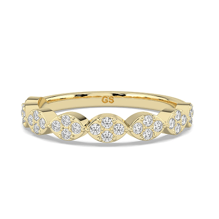 Marquise Shaped Natural Diamond Stacker Ring 0.20cts Total Weight