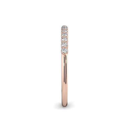 Thin Stacker Ring with Shared Claws Diamonds of 0.12cts