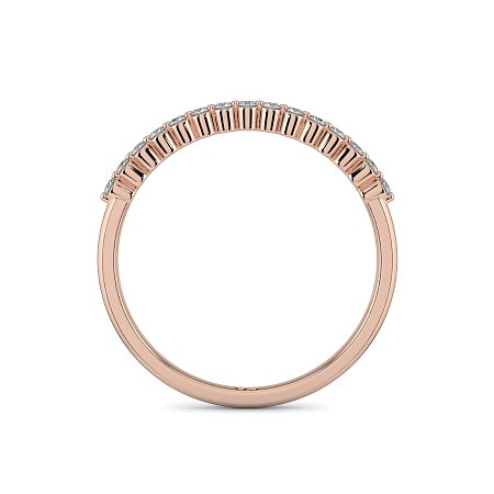 Thin Stacker Ring with Shared Claws Diamonds of 0.12cts
