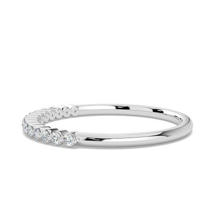 Thin Stacker Ring with Shared Claws Diamonds of 0.12cts