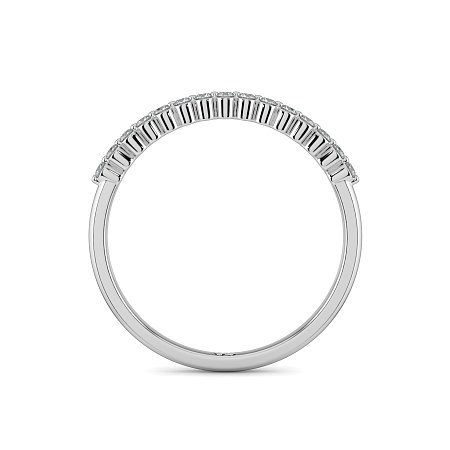 Thin Stacker Ring with Shared Claws Diamonds of 0.12cts