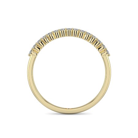 Thin Stacker Ring with Shared Claws Diamonds of 0.12cts