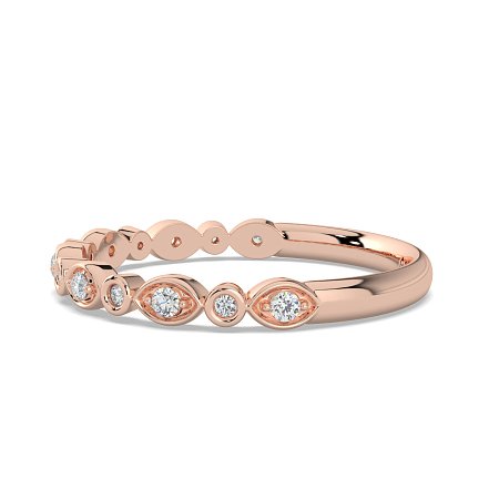 Marquise and Round Shaped Bezel Stacker Ring