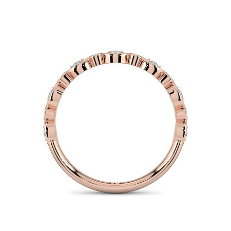 Marquise and Round Shaped Bezel Stacker Ring