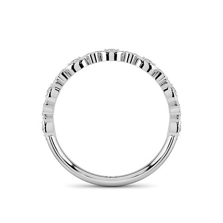Marquise and Round Shaped Bezel Stacker Ring