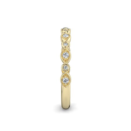Marquise and Round Shaped Bezel Stacker Ring