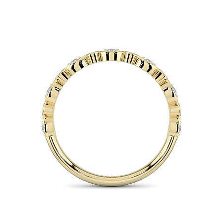 Marquise and Round Shaped Bezel Stacker Ring