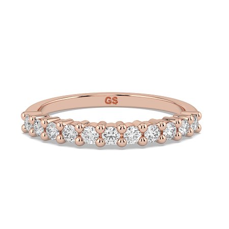Stacker Ring with Shared Claws Diamonds of 0.24cts
