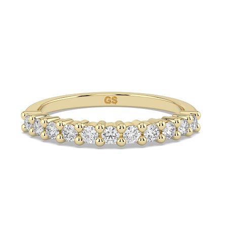 Stacker Ring with Shared Claws Diamonds of 0.24cts