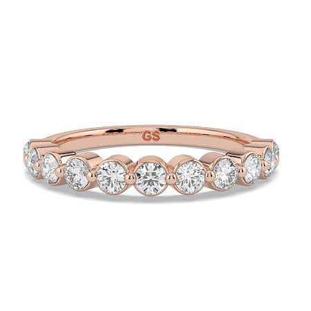 Stacker Ring with Shared Claws Diamonds of 0.50cts