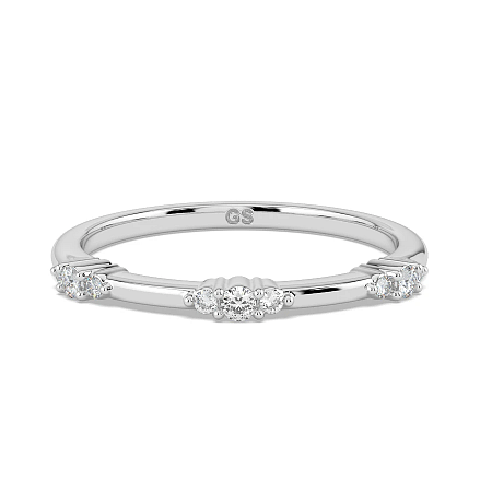 Cluster Stacker Wedding Ring with Natural Diamonds 0.07ct Total Weight