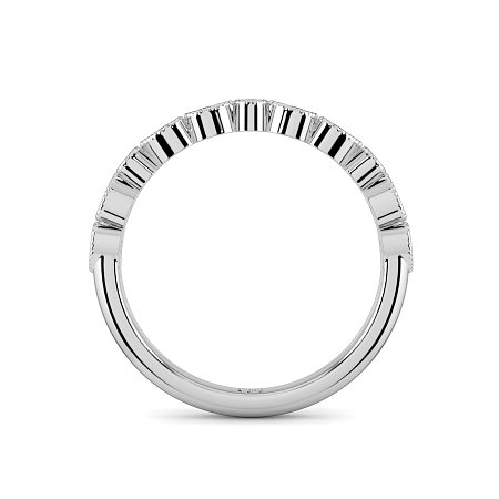 Stacker Ring with Milgrain on Pear and Round Shaped Bezels