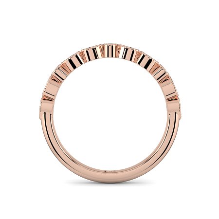 Stacker Ring with Milgrain on Pear and Round Shaped Bezels