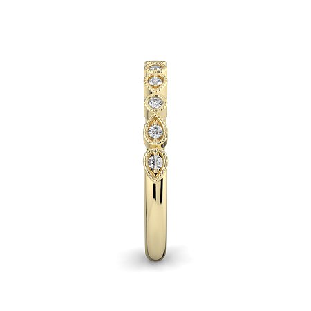 Stacker Ring with Milgrain on Pear and Round Shaped Bezels