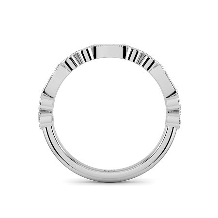 Stacker Ring with Milgrain on Oval and Round Shaped Bezels