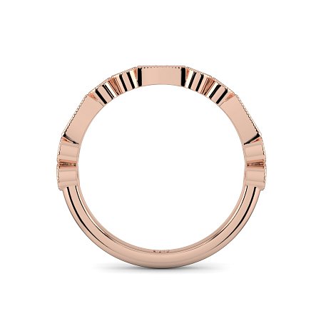 Stacker Ring with Milgrain on Oval and Round Shaped Bezels