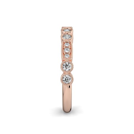 Stacker Ring with Milgrain on Oval and Round Shaped Bezels