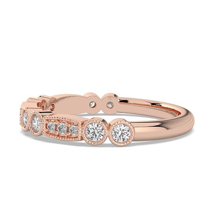 Stacker Ring with Milgrain on Oval and Round Shaped Bezels