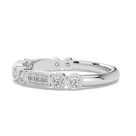 Stacker Ring with Milgrain on Oval and Round Shaped Bezels