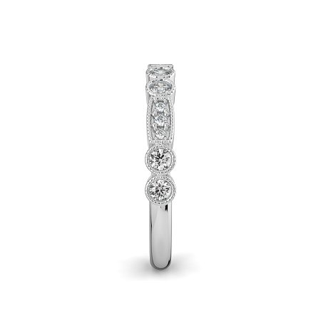 Stacker Ring with Milgrain on Oval and Round Shaped Bezels