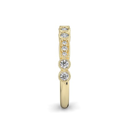 Stacker Ring with Milgrain on Oval and Round Shaped Bezels