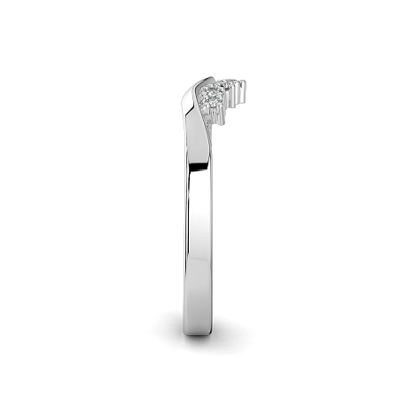 Curved Graduating Wedding Ring with Natural Diamonds 0.08ct Total Weight