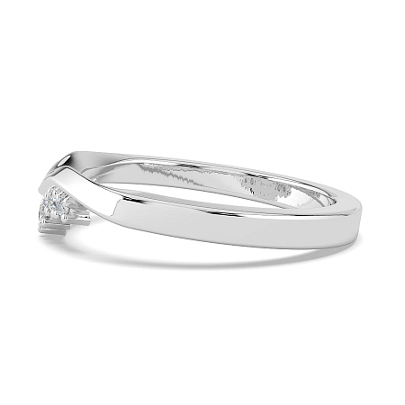 Curved Graduating Wedding Ring with Natural Diamonds 0.08ct Total Weight