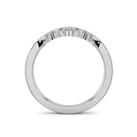 Curved Graduating Wedding Ring with Natural Diamonds 0.08ct Total Weight