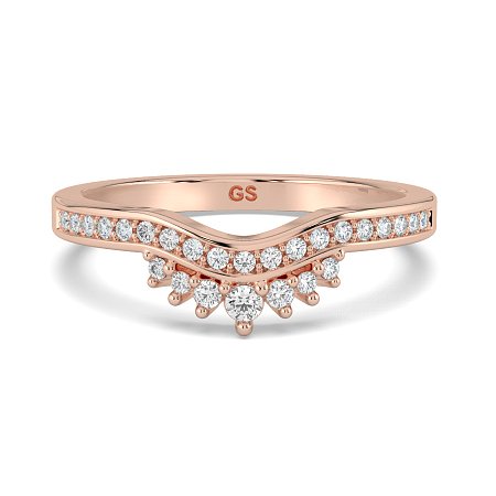 Curved Stacker Ring with Diamonds Channel