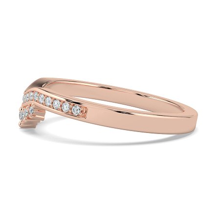 Curved Stacker Ring with Diamonds Channel