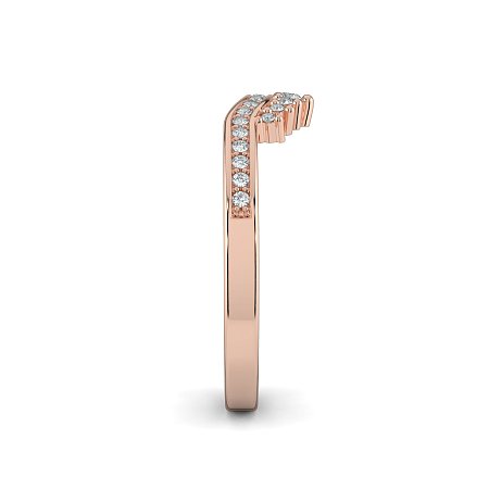 Curved Stacker Ring with Diamonds Channel