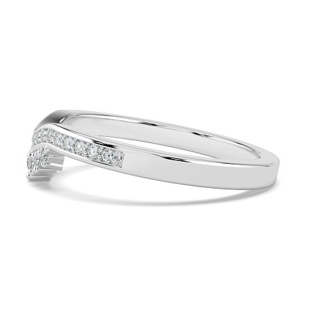 Curved Stacker Ring with Diamonds Channel