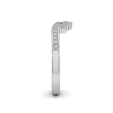 Curved Stacker Channel Wedding Ring with Natural Diamonds 0.13ct Total Weight