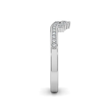Curved Stacker Ring with Diamonds Channel
