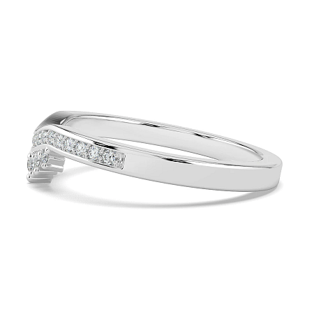 Curved Stacker Channel Wedding Ring with Natural Diamonds 0.13ct Total Weight