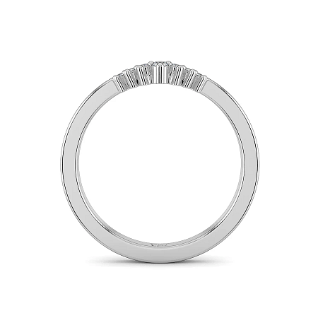 Curved Stacker Channel Wedding Ring with Natural Diamonds 0.13ct Total Weight