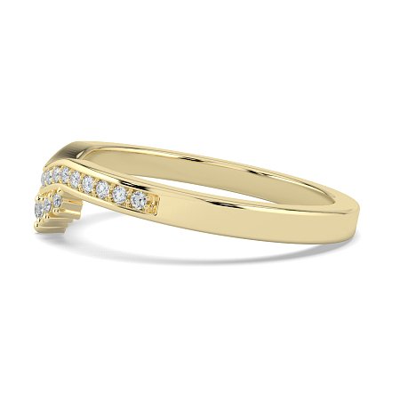 Curved Stacker Ring with Diamonds Channel