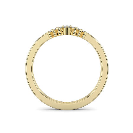 Curved Stacker Channel Wedding Ring with Natural Diamonds 0.13ct Total Weight