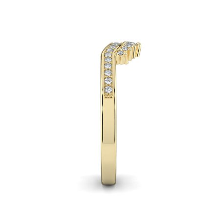 Curved Stacker Ring with Diamonds Channel